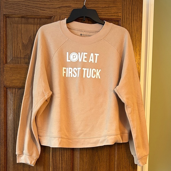 Pure Barre Tops - Pure Barre Tan Crew Neck Sweatshirt